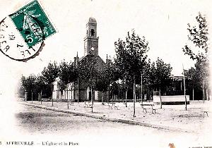 Affreville - Eglise et Place - 1909